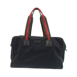 Gucci Boston Bag GG monogram Brown canvas red green web stripe